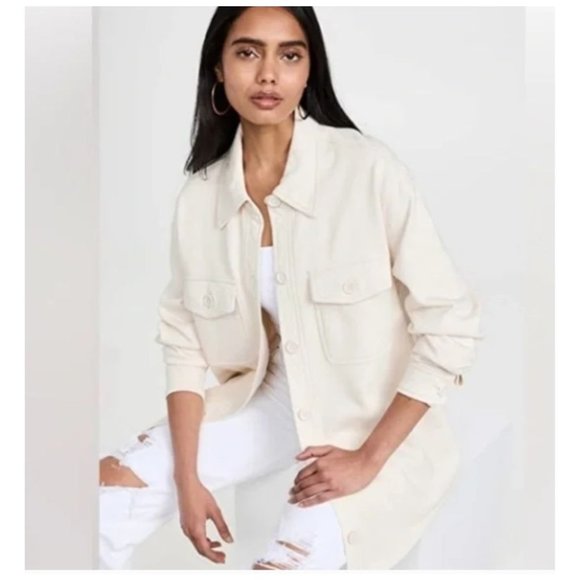 Good American Jackets & Blazers - Good American Better Than Leather Faux Leather Shacket Bone Size 3/4=L/XL NWT